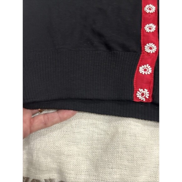 (R) ANTHROPOLOGIE Guinevere Beaded Lace Applique Cardigan Sweater Black Vintage - Picture 9 of 14